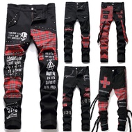 Fashion Men Jeans Straight Fit Pants Long Hip Hop pants punk style Trouser Men Pants