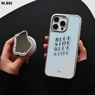 เคสโทรศัพท์แบบป้องกันการตกหล่นแบบเต็มจอแบบด้านพร้อมขอบเงินชุบไฟฟ้าสีฟ้าอ่อนสำหรับ Apple 17Pro/16pro 