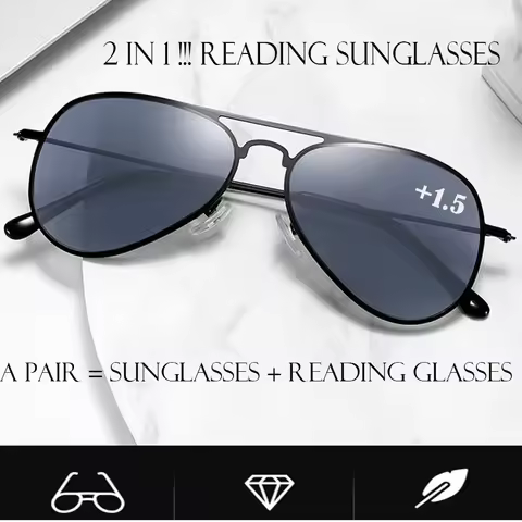 Clara Vida Pilot Style Outdoor Reading Sunglasses Light Polarized Uv400 Uv 100% Reading Eyewear For 