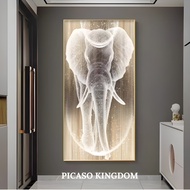 Lukisan Porcelain Painting 5D Diamond - Gajah - Aluminium Frame