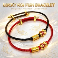 FEA Lucky Koi Fish Bracelet — 6 Syllable Mantra Wealth & Protection Red String Bracelet