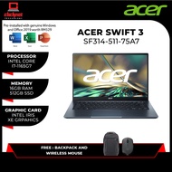 Acer Swift 3 SF314-511-75A7/76QE Laptop (I7-1165G7 4.70GHz,512GB SSD,16GB,14" IPS FHD,W10)