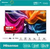 NEW 2025 Hisense ทีวี 50 นิ้ว 4K รุ่น 50E6Q 4K Ultra HD Smart TV Voice Control WIFI Build in Netflix