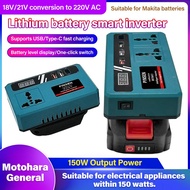 PINSEN150W Portable Power Inverter with 3USB Port DC 18V/21V To DC 220V for Makita Battery supports 