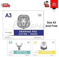 A3 Drawing Pad Masterprint (Landscape) 135-200 GSM DBL135-A3 / DBL165-A3 / DBL200-A3