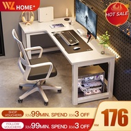 L Shape Table 180CM White Gaming Table Meja Komputer Computer Table Study Table with book shelf Meja