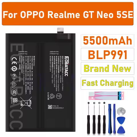 2026 Years New Battery 5500mAh BLP991 Battery For Realme GT Neo5 SE, Neo 5 SE ,Neo 5SE RMX3700 Mobil