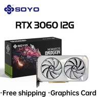 Soyo การ์ดจอเกม NVIDIA GeForce RTX 3060 12GB GDDR6 192บิตเดสก์ท็อปการ์ดจอ GPU สำหรับพีซี