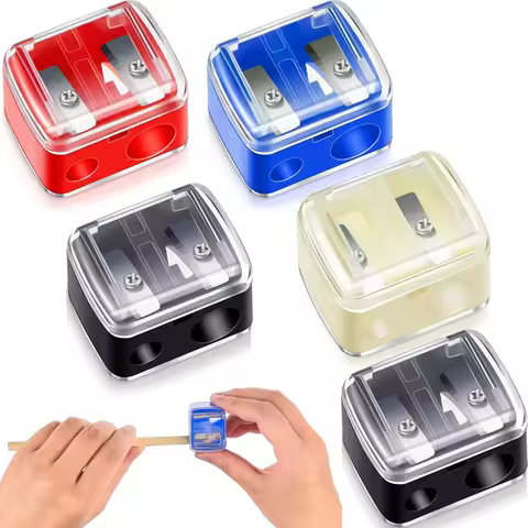 1/4 Pcs Dual Holes Eyeliner Sharpener, Compact Makeup Pencil Sharpeners, Makeup Pencil Sharpener for
