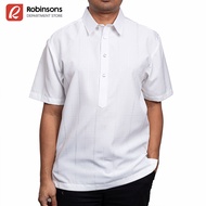 Executive Men's Textured Shortsleeves Office Barong (White)