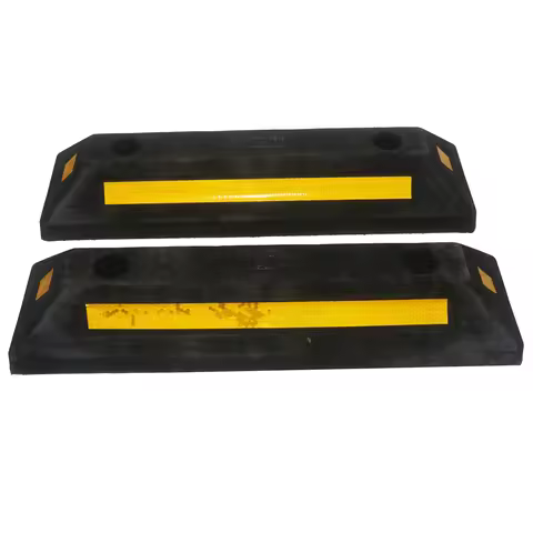 2 Pcs Parking Stopper For Garage Rubber Reinforced Garage Parking Aid Wheel Stopper Parking stop car