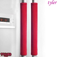 TYLER 2PCS Refrigerator Door Knob Cover, Velvet Cloth Anti-static Refrigerator Door Handle Cover, Dishwasher Antifouling Non-slip Grey Red Oven Doorknob Cover Appliance Protector