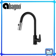 Abagno SIM-181P-BS S/lever kitchen sink mixer with pull-out double spray
