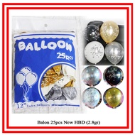 ! (25Pcs) Balloons (New HBD 2.8gr) MIX colors, HBD birthday balloons, birthday balloons