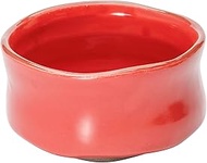 Mino Ware 505-37 Matcha Bowl, Matcha Rice Bowl, Diameter Approx. 4.9 inches (12.5 cm), Red Wall, Red