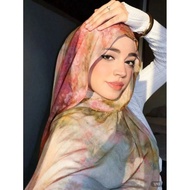 Modal Printed Golden Mirage Hijab | Shawl | Ethereal Shawl | Shawl Murah