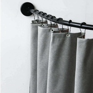 {UU61} L Shape Adjustable Stainless Steel Shower Curtain Rod Pole 90-130cm Retractable