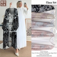Elasa Dress Outer Set Lebaran Viral 2025 Gamis Polos Kondangan Pesta Mewah Premium Oufit Korean
