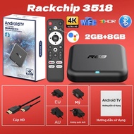 Smart TV Box 2025 R69-1 Rockchip 3518 Ultra HD 4K HDR 10 Android TV Hỗ Trợ Wifi6 BT5.0 HDMI 2.0 Dual