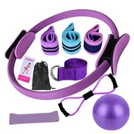 11Pcs/Set Yoga Fitness Kit with Pilates Ring Yoga Ball Glute Booty Band Figure 8 Resistance Band Str
