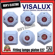 Visalux round, square, square ceiling fitting E27 brass