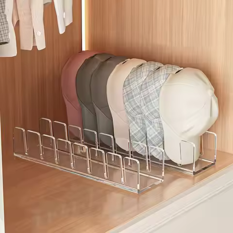 Hat Stand for Baseball Caps No Install Acrylic Hat Organizer for 7 Baseball Caps Hat Racks for Baseb