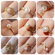 Dreamer Q  42 design  Swarovski® Pearl Ring Adjustable Cincin Mutiara Swarovski boleh larat