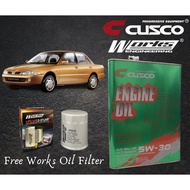 PROTON WIRA 1993-2009 CUSCO JAPAN FULLY SYNTHETIC ENGINE OIL 5W30 SN/CF ACEA FREE WORKS ENGINEERING OIL FILTER