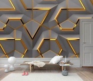 Wallpaper Dinding Sticker Motif Mewah List Gold Emas Minimalist Mewah Elegan Cocok Untuk Dekorasi Rumah Ruang Tamu Kamar Hotel Sudah Berperekat