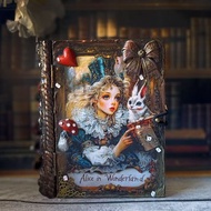 木製書盒、塔羅牌盒、愛麗絲夢遊仙境盒、瘋帽子盒、白兔