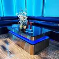 KTV Bar Dedicated Coffee Table Luminous Table Tempered Glass Stainless Steel Table Hall Card Seat Bo