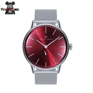 August Berg 10140E15MSL Serenity Burgundy Silver with Silver Mesh Unisex Watch- 40MM
