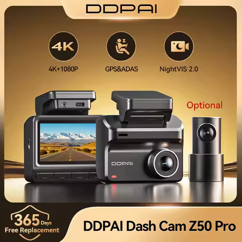 DDPAI Dash Cam Z50 Pro 4K UHD 3"IPS Display Built-in GPS ADAS Dual-channel Car DVR Wi-Fi 24H Parking