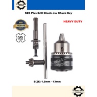 SDS Plus 1.5-13mm Drill Chuck Adaptor Converter Head Set with Chuck Key for Bosch Makita GBH Drill Kepala Gerudi