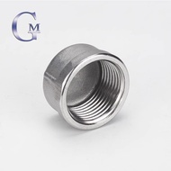 DN40 to DN50 304 Casting Stainless Steel Pipe Fittings Female Threaded Round Cap