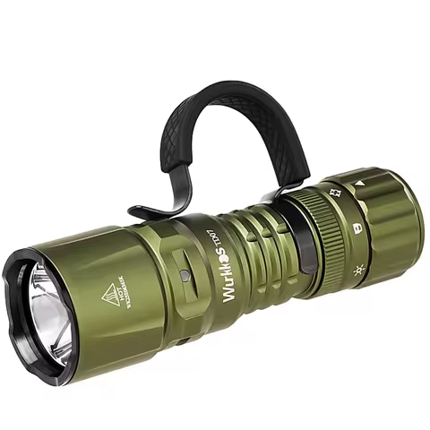 Wurkkos TD07 1300LM Tactical Flashlight 479M Long Throw IP68 Waterproof 18350 Battery Torch Dual Swi