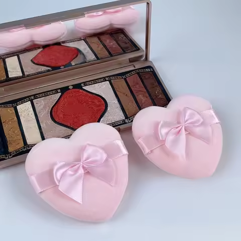 Heart Shaped Bow Powder Foundation Cosmetic Puffs Portable Soft Cosmetic Puff Make Up Foundation Spo