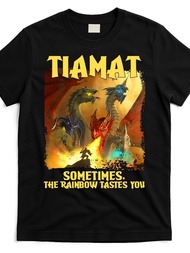 Tiamat Dragon Fantasy T-Shirt "Rainbow Tastes You" Quote Tee for Gamers & D&D Fans