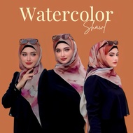 (BYING) watercolor printed shawl | Imported cotton