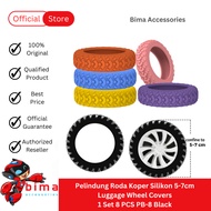 Silicone Rubber Luggage Wheel Covers 5-7cm Luggage Wheel Covers 1 Set 8 PCS PB-8 Black