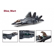 Sluban Model Bricks Jet Plane J-35S Stealth Aircraft Metal Coating Version M38-B1186 - Dino Mart