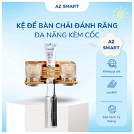 AZ HOME Toothbrush Shelf, 304 Stainless Steel Material, Multifunctional Toothbrush Holder, Bathroom 