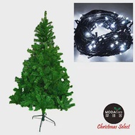 台灣製 5尺/5呎(150cm)豪華版綠聖誕樹(不含飾品組)+100燈LED燈5串(本島免運費)白光