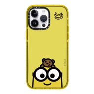 《KIKI》Original glitter CASE.TIFY Minions Phone Case for iphone 14 14pro 14promax 12 12ProMax 13promax 13 case High-end shockproof hard case Cute Graffiti pattern iPhone 11 case Official New Design Style yellow
