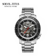Solvil et Titus The Cape 3 Hands Mechanical in Black Dial and Stainless Steel Bracelet Men Watch W06-03279-001