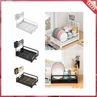 [Lszzx] Dish Drying Rack for Kitchen Counter Multifunctional Metal Dish Drainer Rack