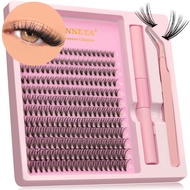 GROINNEYA Clusters Eyelash Hot Sales Lashes Natural DIY Eyelash Extension Kit Supplies Tweezers Glue