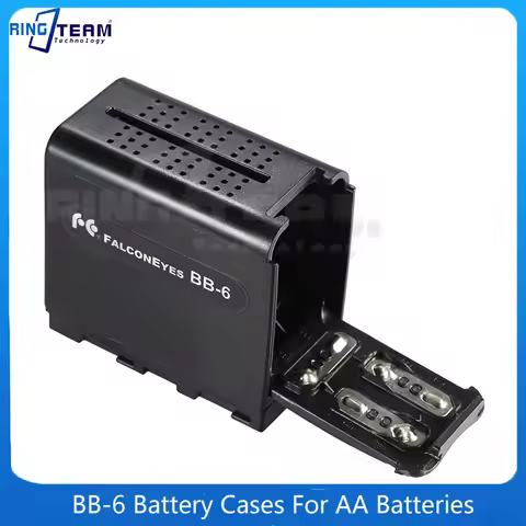 BB-6 Falcon Eyes 6Pcs AA Battery Container Case Replace NP-F970 NP F970 NPF970 Fit LED VIDEO LIGHT L