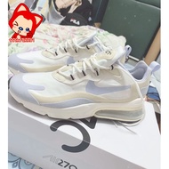 Nike AIR MAX 270 REACT milk tea lavender purple black and white height increase air cushion women's shoes jogging shoes