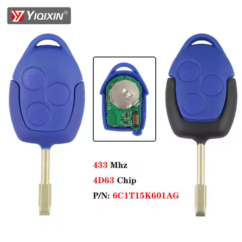 YIQIXIN Car Remote Key For Ford Transit WM VM 2006-2014 P/N: 6C1T15K601AG With Blue/Black Blade 433M
